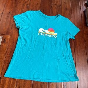 Life Is Good Teal Short Sleeve Tee